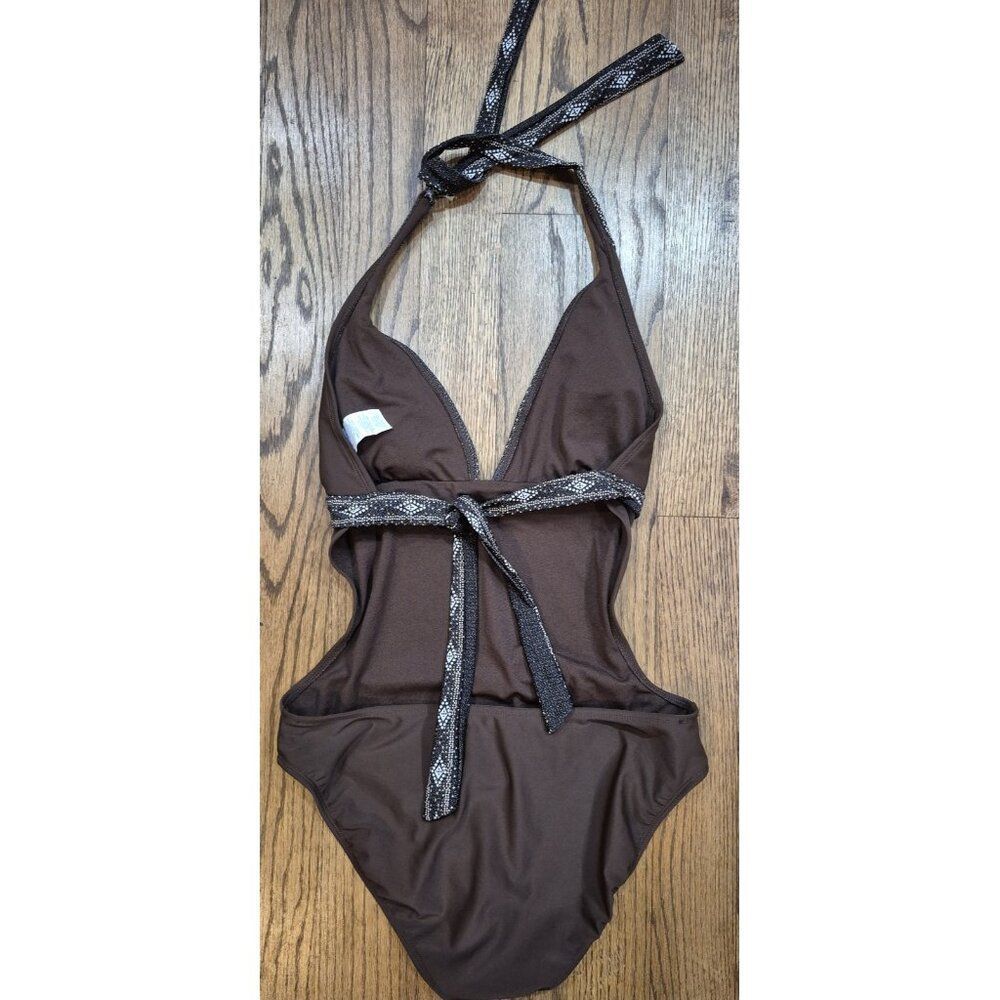 Sand & Sun Open Back Haulter One-piece Bathingsuit Swimsuit Women's Size Large - Picture 3 of 4